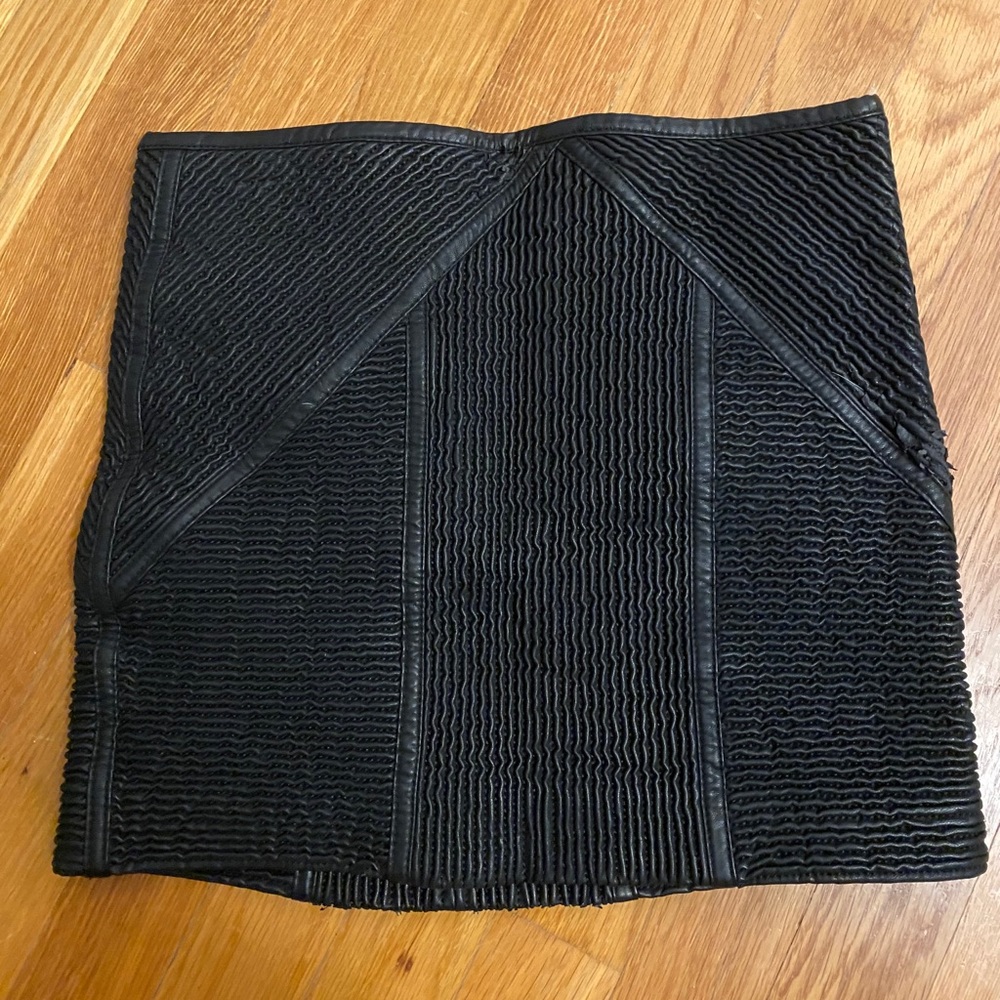 free people textured leather mini size 0